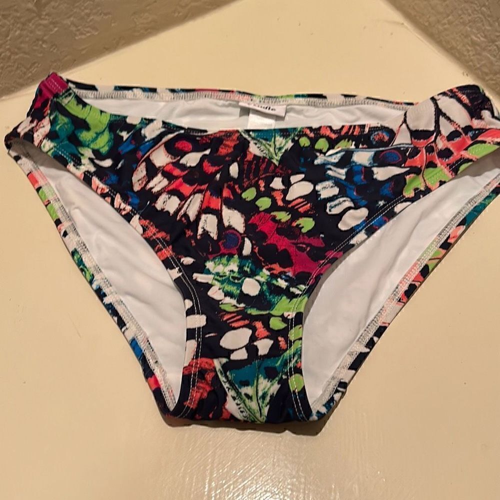 Andie Womens Small Medium Bikini Bottom Swimwear Black Pink Green Colorful NWOT